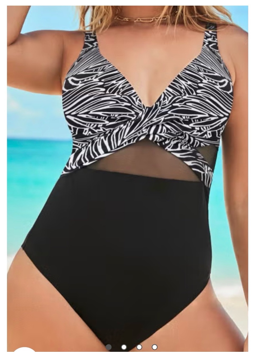 NWT Swimsuits for All Cut Out Mesh Underwire One Piece Swimsuit- Sz 12